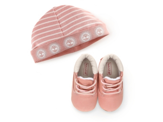 Timberland Girls' Infant Crib Bootie & Hat Set