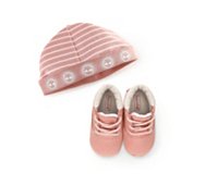 Timberland Girls Infant Crib Bootie & Hat Set