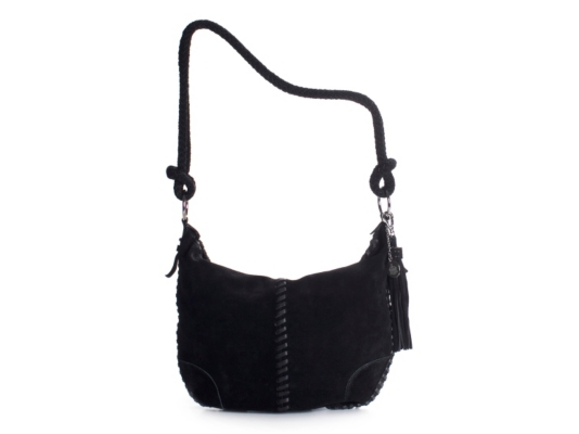 Crown Vintage Whipstitch Suede Shoulder Bag
