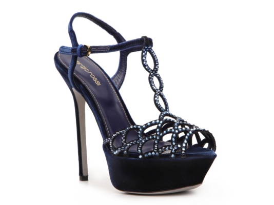 Sergio Rossi Velvet Platform Sandal