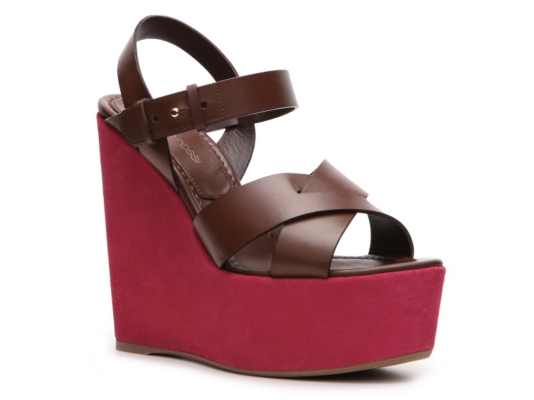Sergio Rossi Leather Wedge Sandal