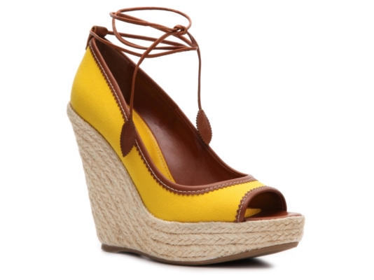Sergio Rossi Canvas Wedge Pump