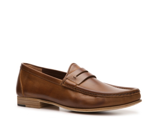 Sergio Rossi Burnished Leather Penny Loafer