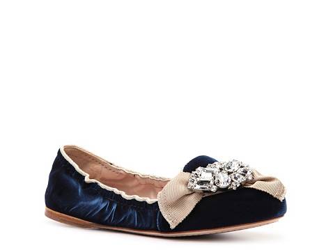 Miu Miu Velvet Crystal Ballet Flat | DSW