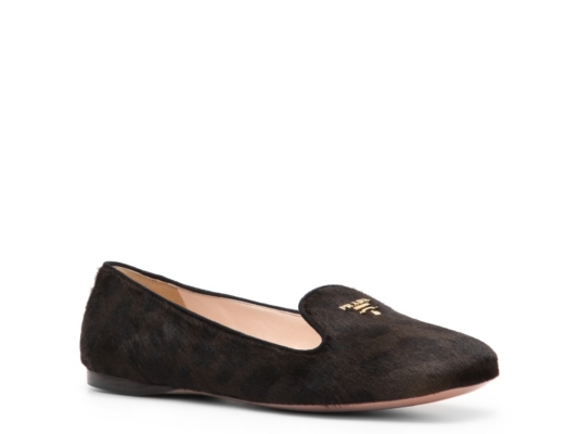 Prada Pony Hair Emblem Flat