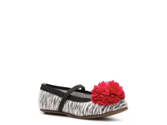 Stride Rite Buffy Girls' Toddler Zebra Print Mary Jane Dress Flat