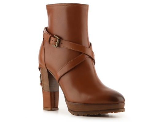 Ralph Lauren Collection Teana Leather Buckle Bootie