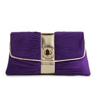 Lulu Townsend Faux Suede Gold Front Clutch