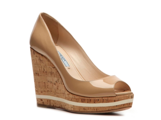 Prada Patent Leather Wedge Pump