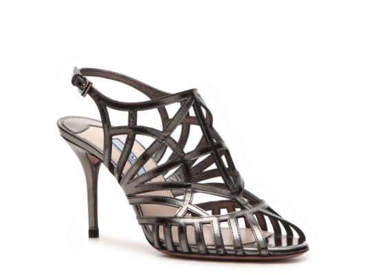 Prada Metallic Leather Cutout Sandal