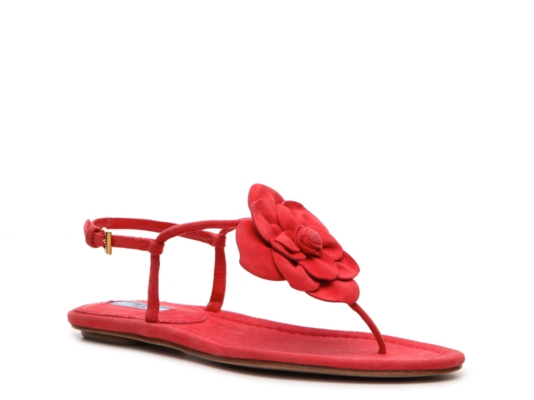 Prada Suede Rose Flat Sandal