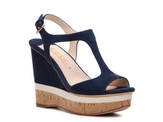 Prada Suede Wedge Sandal