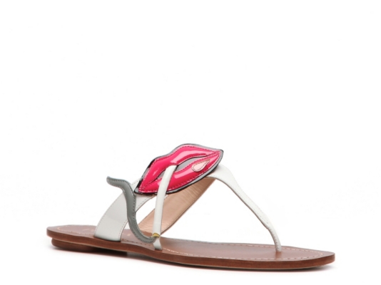 Prada Patent Leather Smoking Lips Flat Sandal