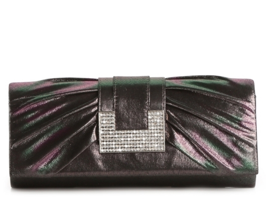 Lulu Townsend Metallic Pleat Clutch