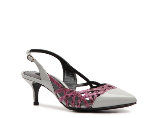 Dolce & Gabbana Patent and Reptile Leather Cutout Pump