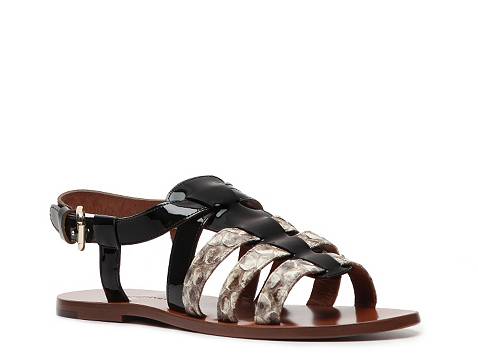 Dolce & Gabbana Reptile Leather Gladiator Flat Sandal | DSW