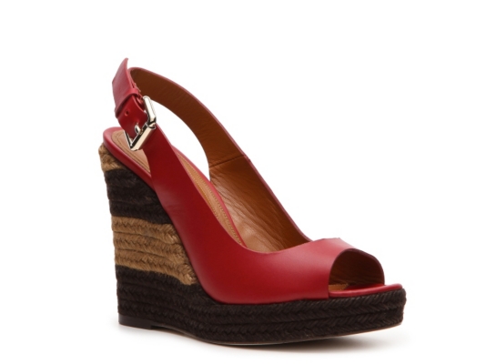 Fendi Leather Wedge Sandal