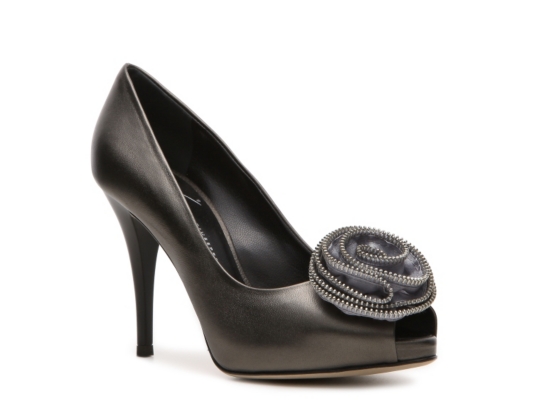 Giuseppe Zanotti Metallic Leather Flower Pump