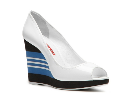 Prada Patent Leather Wedge Pump