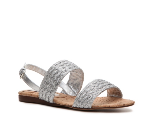 Stella McCartney Ferron Metallic Fabric Flat Sandal