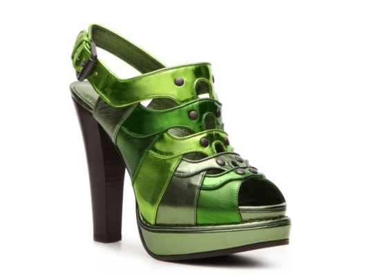 Bottega Veneta Metallic Leather Platform Sandal