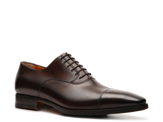 Santoni Leather Cap Toe Oxford