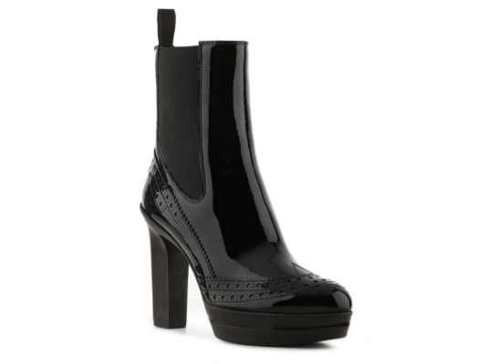 Santoni Patent Leather Platform Bootie