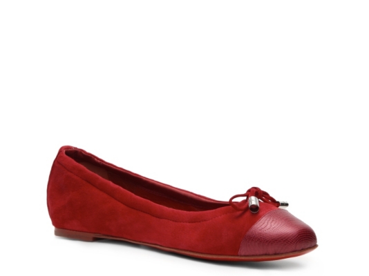 Santoni Suede Cap Toe Flat