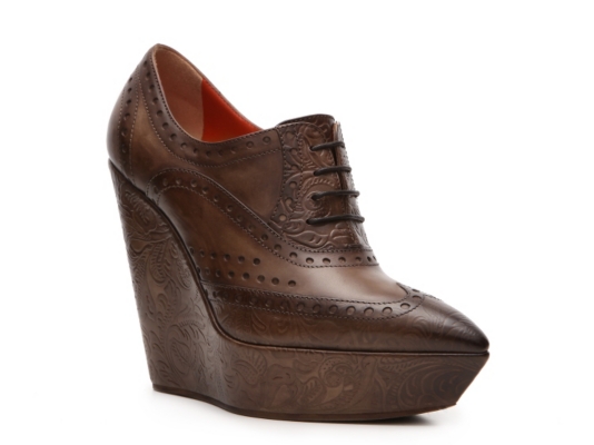 Santoni Leather Oxford Bootie
