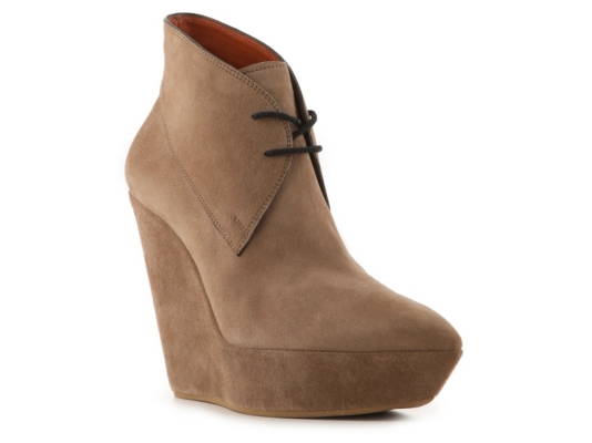 Santoni Suede Wedge Bootie