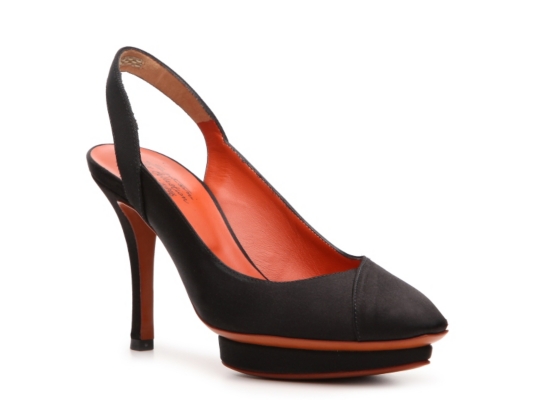 Santoni Satin Slingback Pump