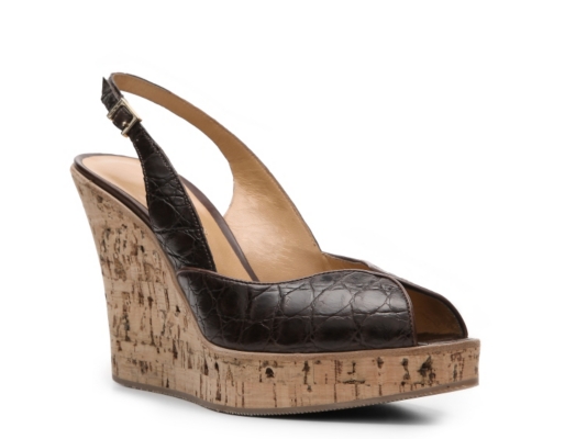 Santoni Crocodile Leather Slingback Sandal