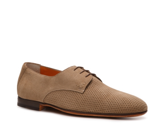 Santoni Perforated Suede Oxford