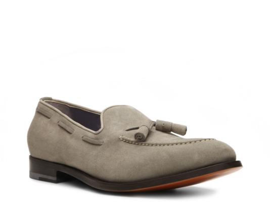 Santoni Suede Tassel Loafer