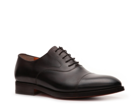 Santoni Leather Cap Toe Oxford