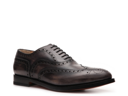 Santoni Distressed Leather Wingtip Oxford