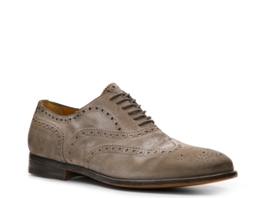 Santoni Distressed Suede Wingtip Oxford