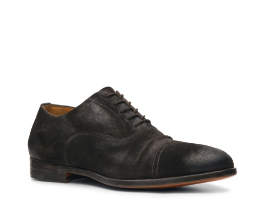Santoni Distressed Suede Cap Toe Oxford