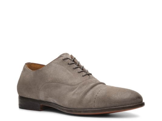 Santoni Distressed Suede Cap Toe Oxford