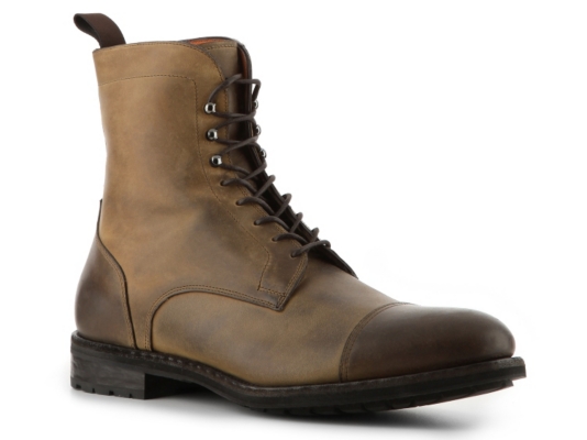 Santoni Distressed Leather Boot