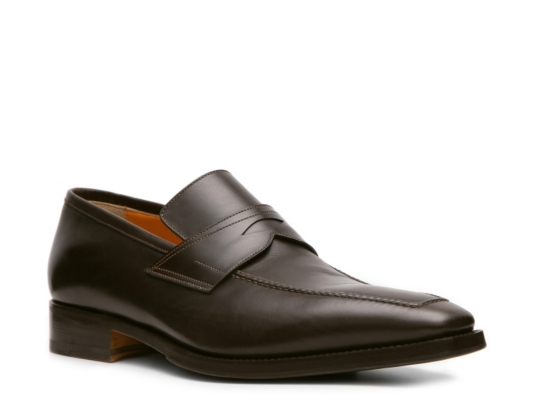 Santoni Leather Penny Loafer