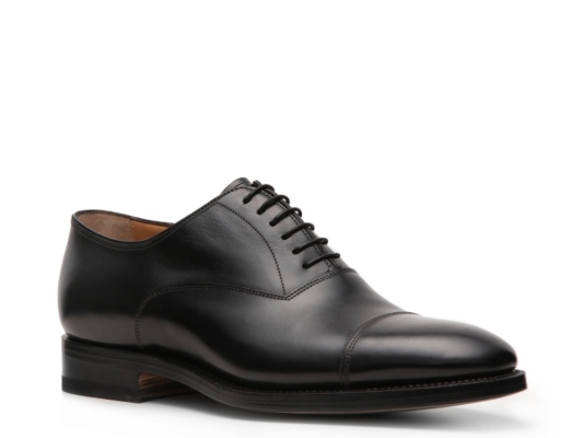Santoni Leather Cap Toe Oxford
