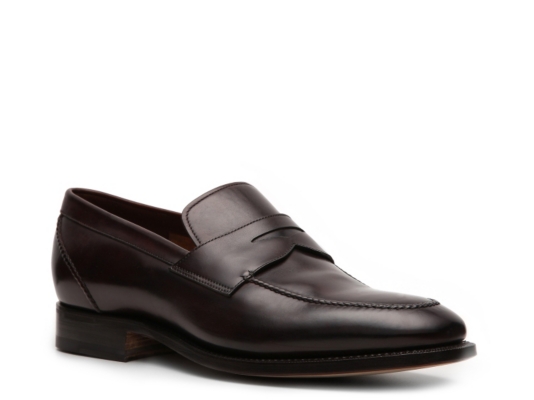 Santoni Leather Penny Loafer