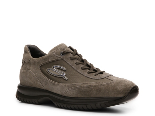Santoni Suede Logo Sneaker