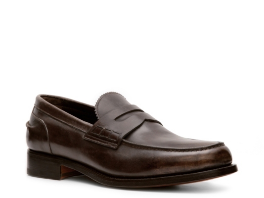 Santoni Leather Penny Loafer