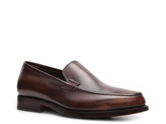 Santoni Burnished Leather Slip-On