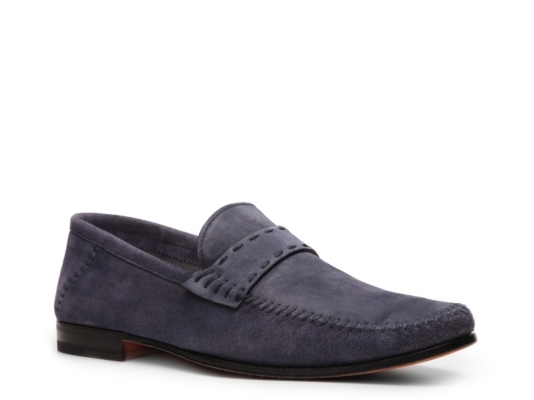 Santoni Suede Strap Loafer