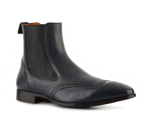 Santoni Brogue Leather Boot