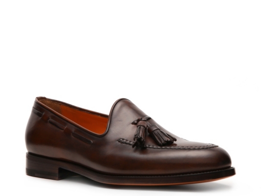 Santoni Leather Tassel Loafer