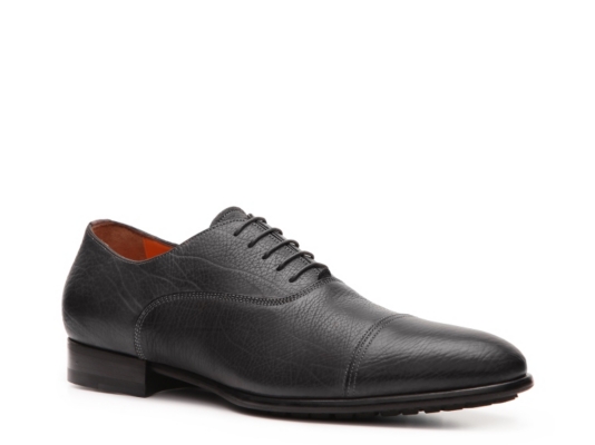 Santoni Leather Cap Toe Oxford
